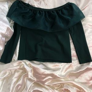Emerald green off the shoulder top